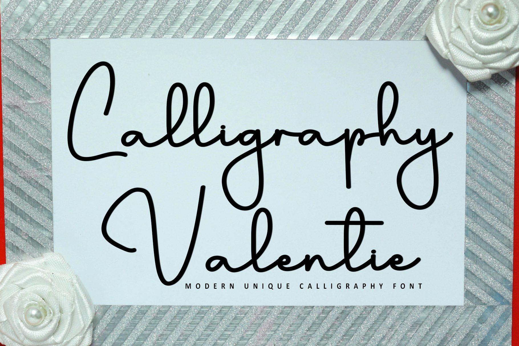 Calligraphy Valentie Font by FreshTypeINK, preview