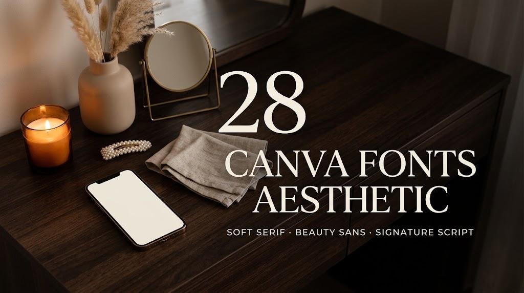 Canva Fonts Aesthetic: 28 Soft Serif, Beauty Sans, Signature Script and Neon Marker Styles for Instagram Creators, Beauty Brands and Planner Makers