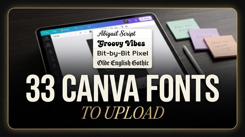 33 Canva Fonts to Upload: Aesthetic, Cursive, Y2K and Gothic Styles for Creators, Planner Makers and Small Shops