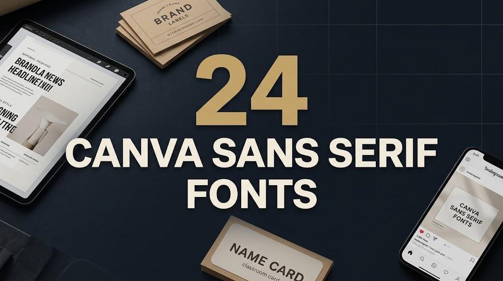 Canva Sans Serif Fonts: 24 Clean, Elegant, Bold and Rounded Styles for Small Brands, Teachers and Social Media Creators
