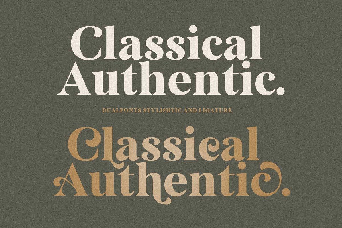 Classical Authentic Font by senzana, pretty font preview