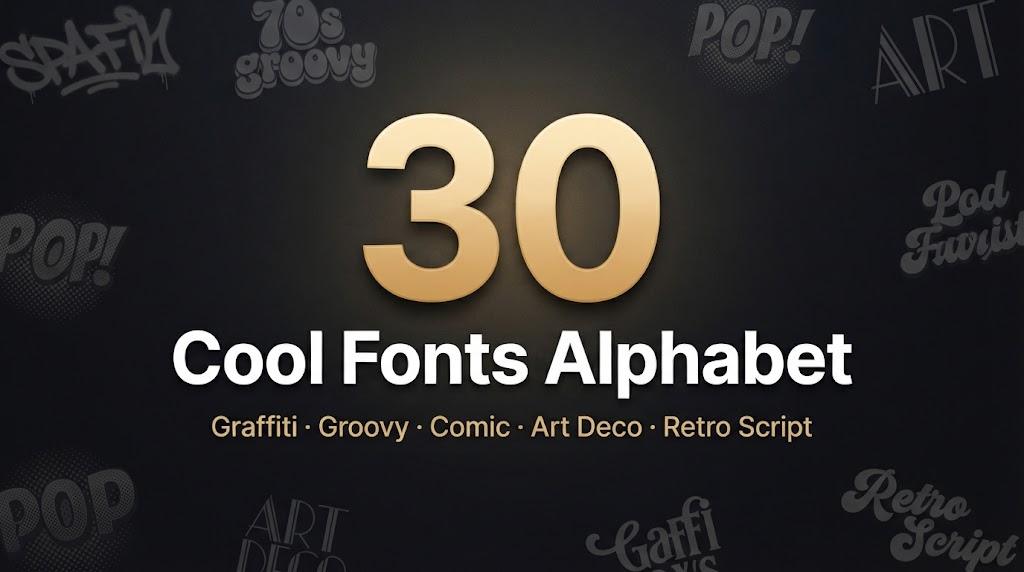 Cool Fonts Alphabet: 30 Graffiti, Groovy, Comic, Art Deco and Retro Script Styles for Shirt Makers, Poster Designers and Letterers