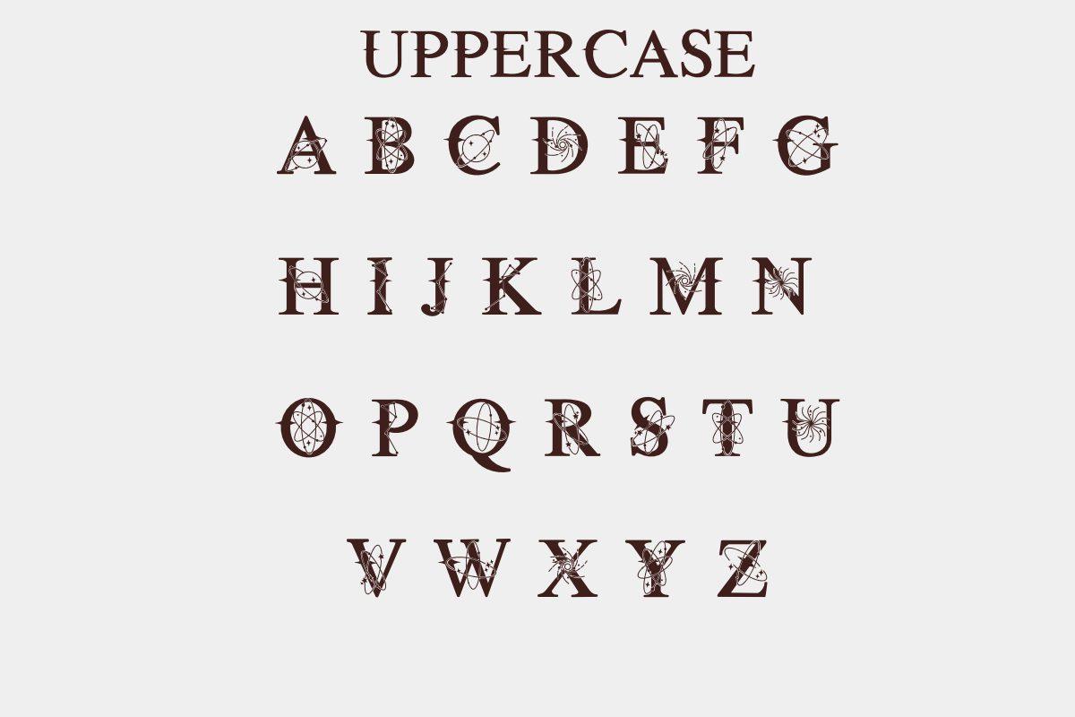 Cosmic Vintage Font alphabet by Nongyao