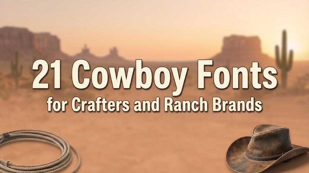 21 Cowboy Fonts for Crafters and Ranch Brands: Slab, Rope Script, Distressed and Cowgirl Styles