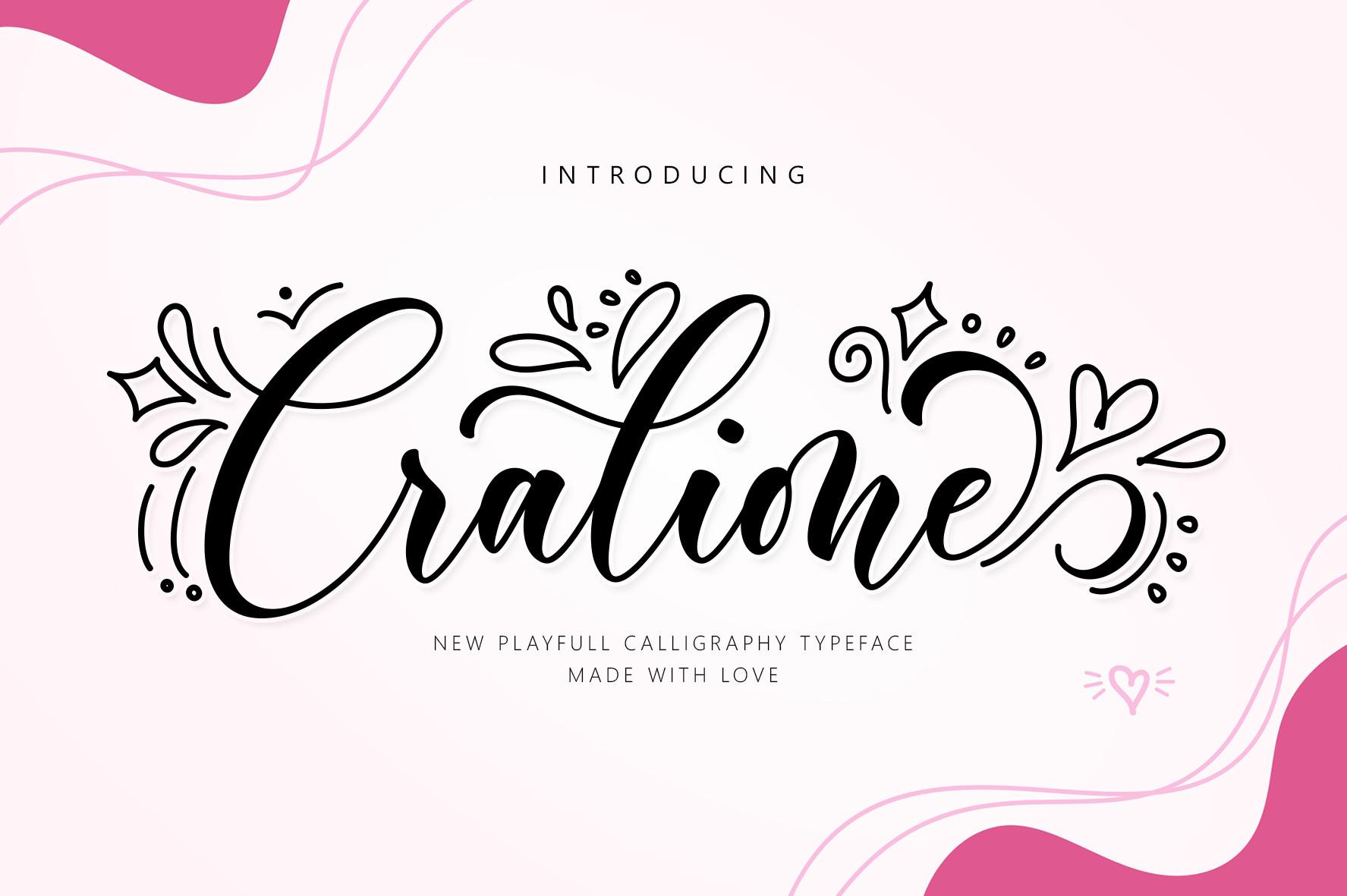 Cralione Script Font preview, script style from the different fonts styles alphabet list