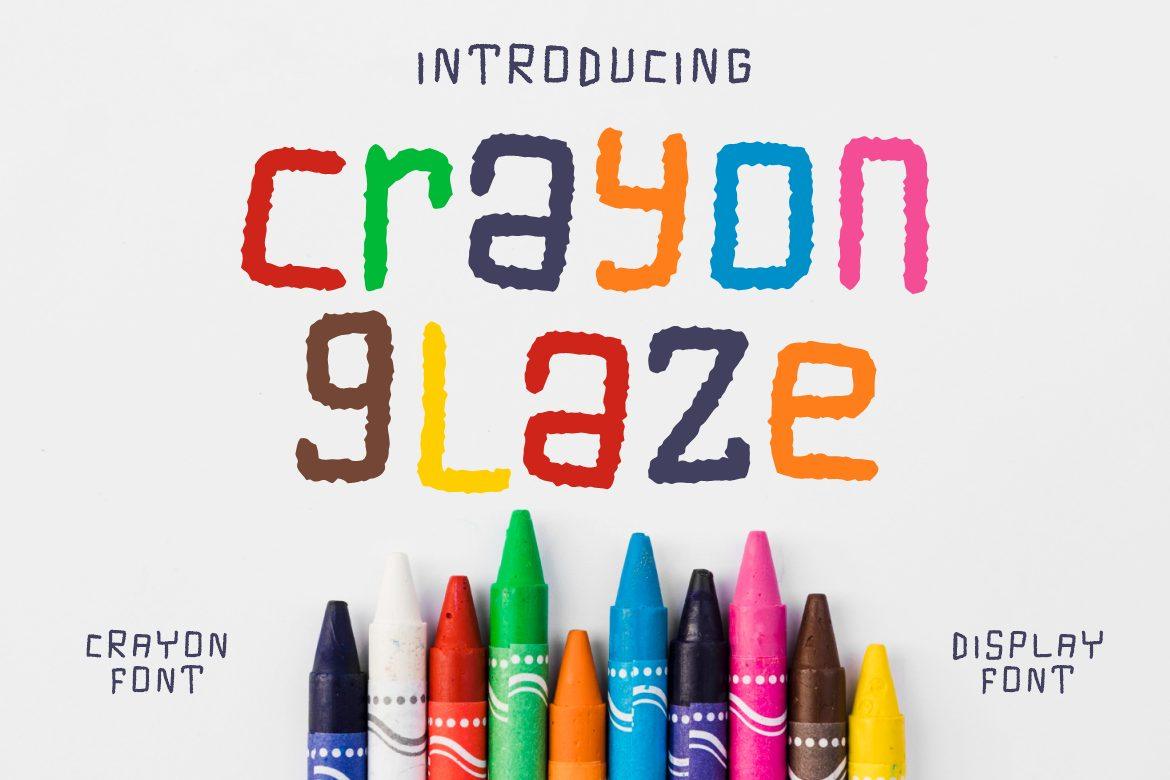 Crayon Glaze Font preview, pencil and crayon writing style