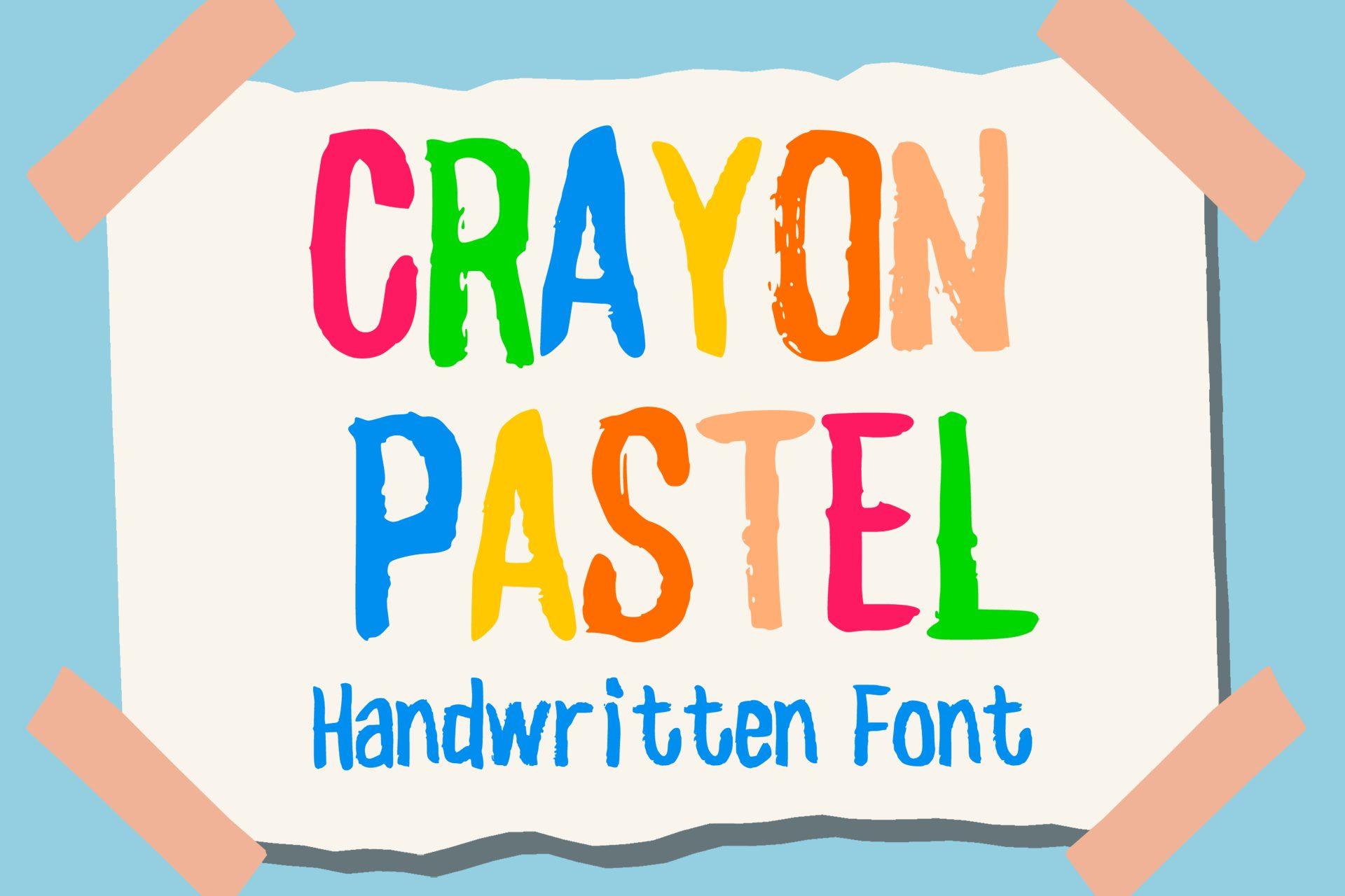 Crayon Pastel Font preview, pencil and crayon writing style