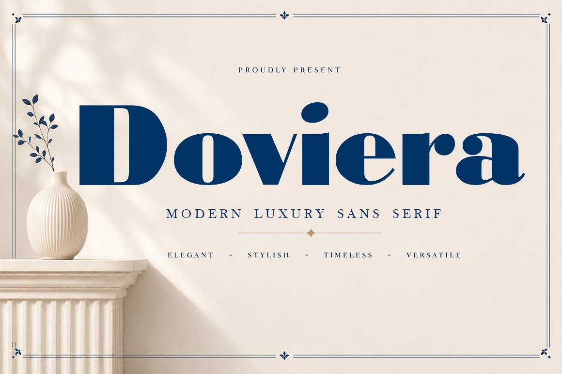 Doviera Font preview, bold luxury sans style