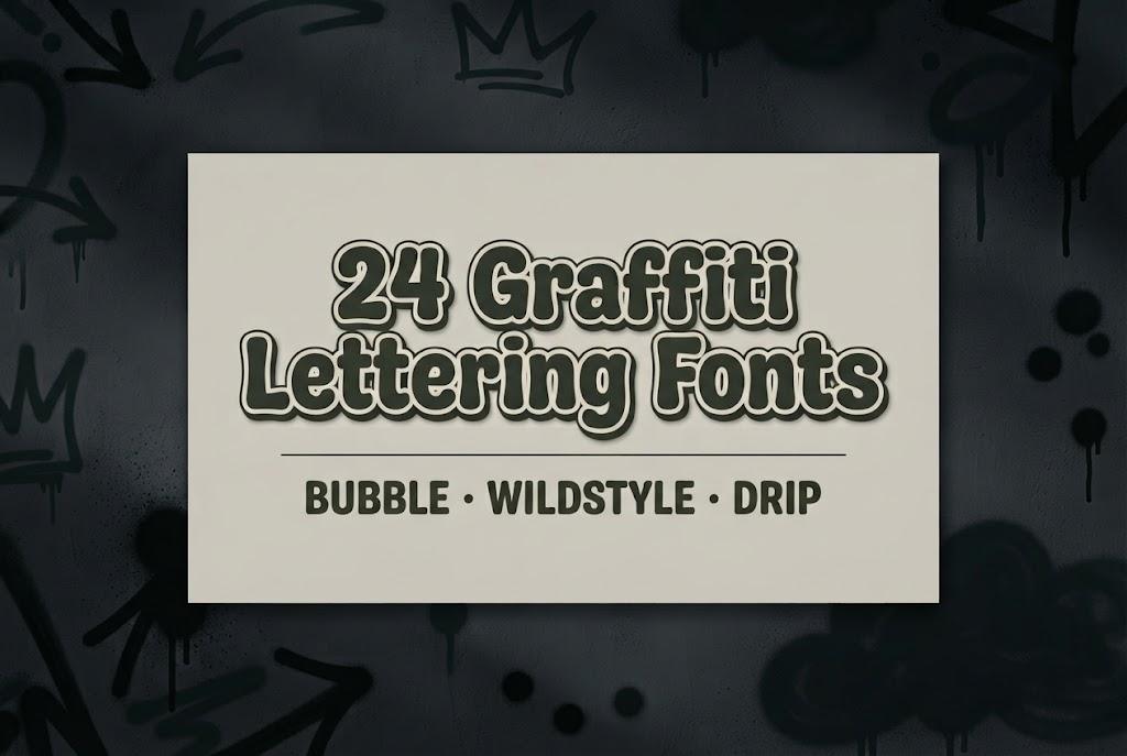 Graffiti Lettering Fonts: 24 Bubble, Tag and Street Art Alphabets for Posters, Merch and Stickers