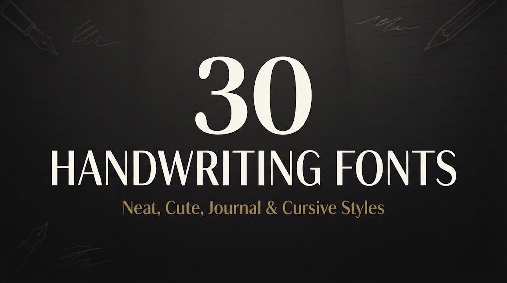 Handwriting Fonts: 30 Neat, Cute, Journal and Cursive Styles for Planners, Labels and Cricut Projects