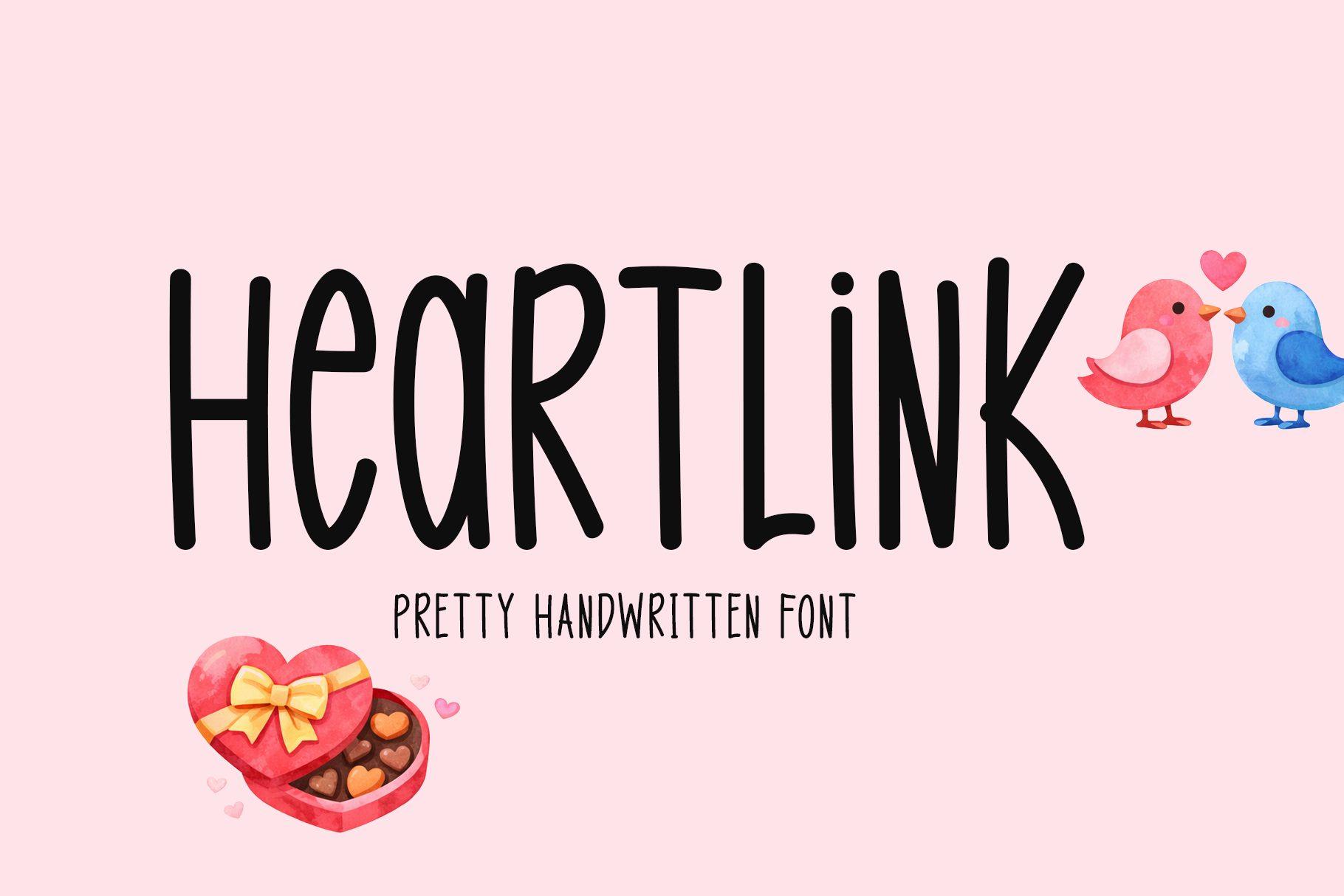 Heartlink Font by Seemly Fonts, pretty font preview