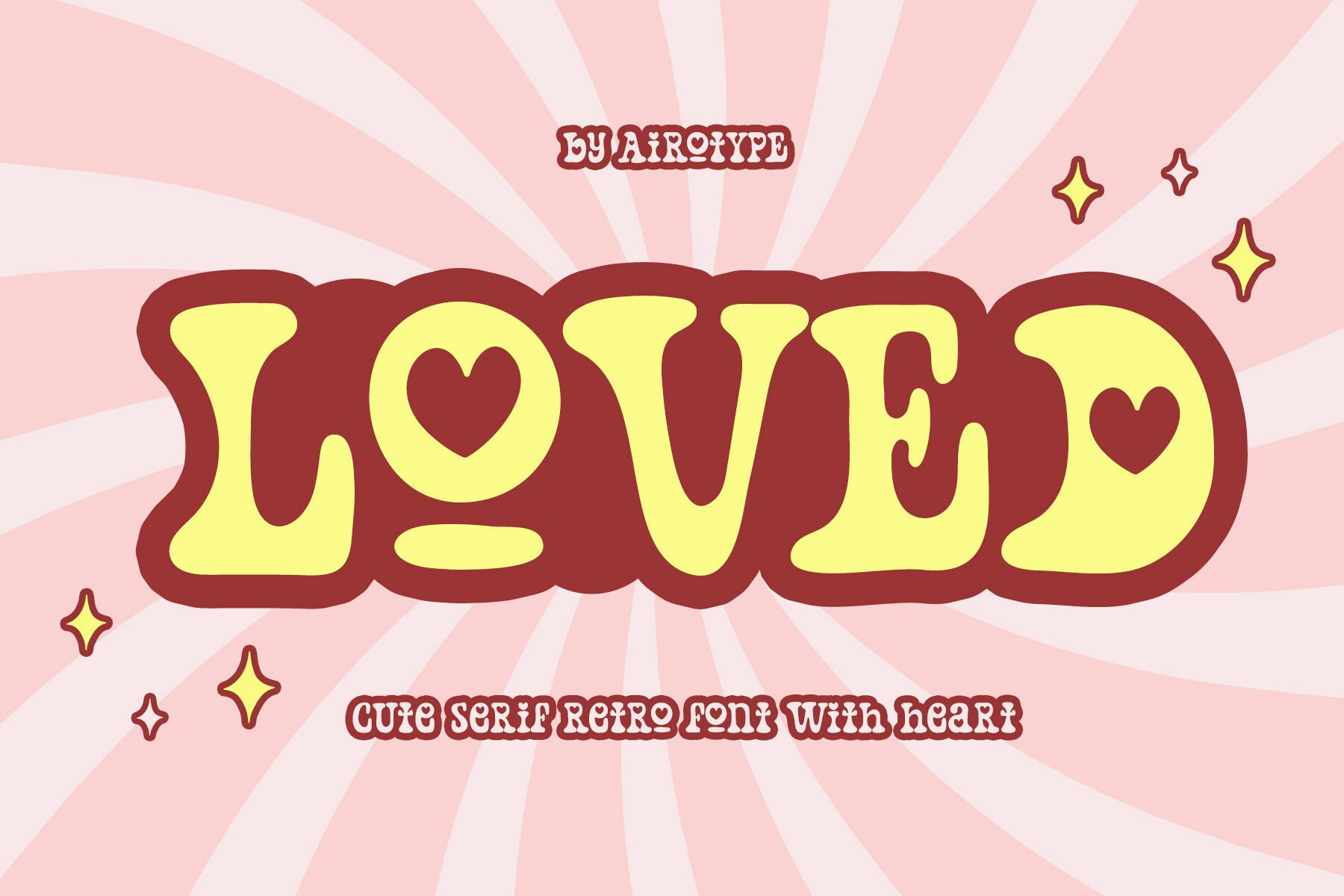 Loved Font by airotype, pretty font preview