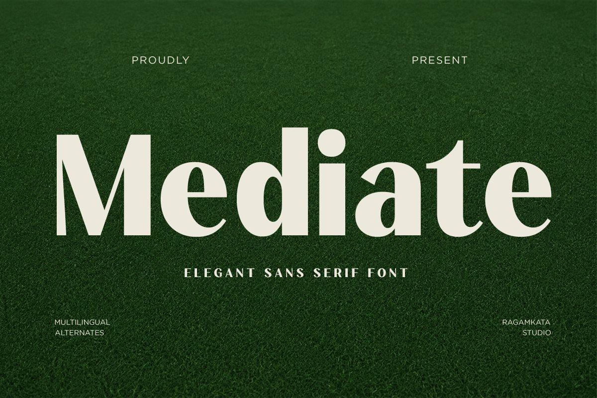 Mediate Font preview, bold flared sans style