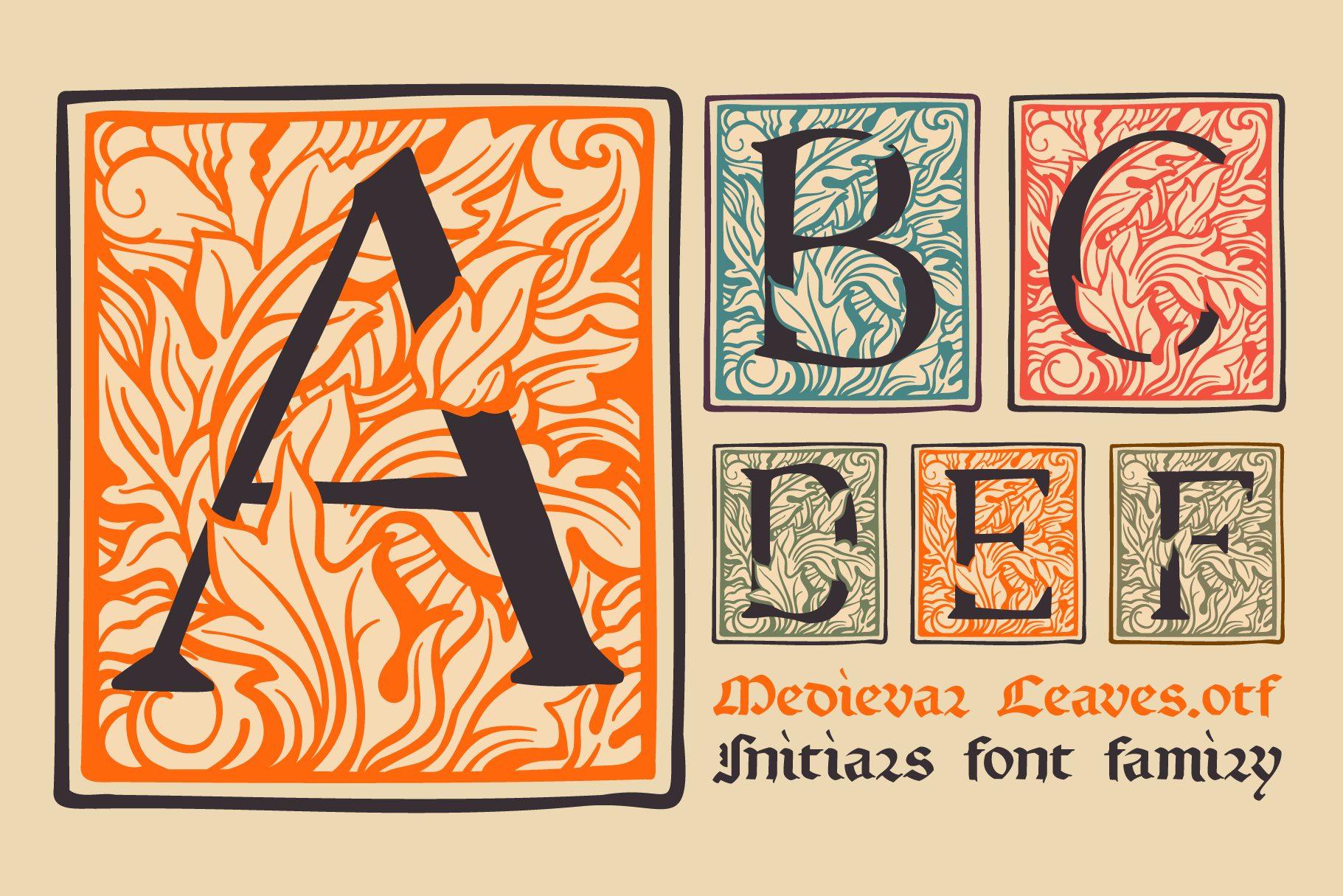 Medieval Leaves Font preview