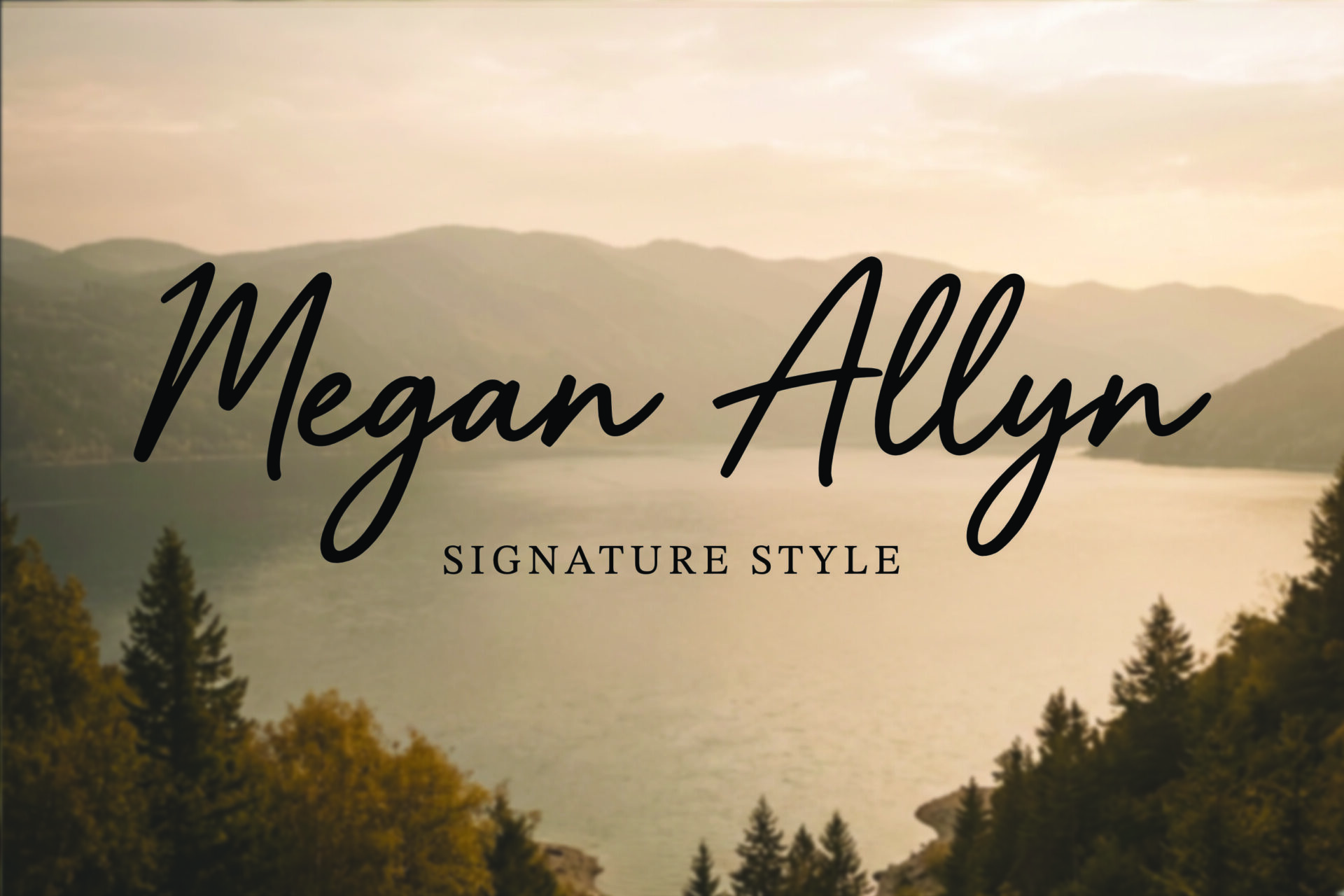 Megan Allyn Font preview, thin monoline signature style
