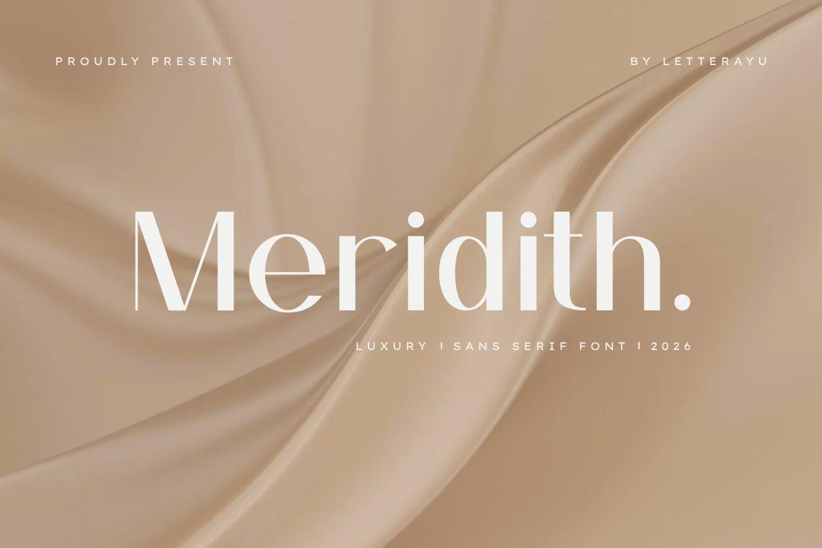 Meridith Font preview, light high-contrast sans style
