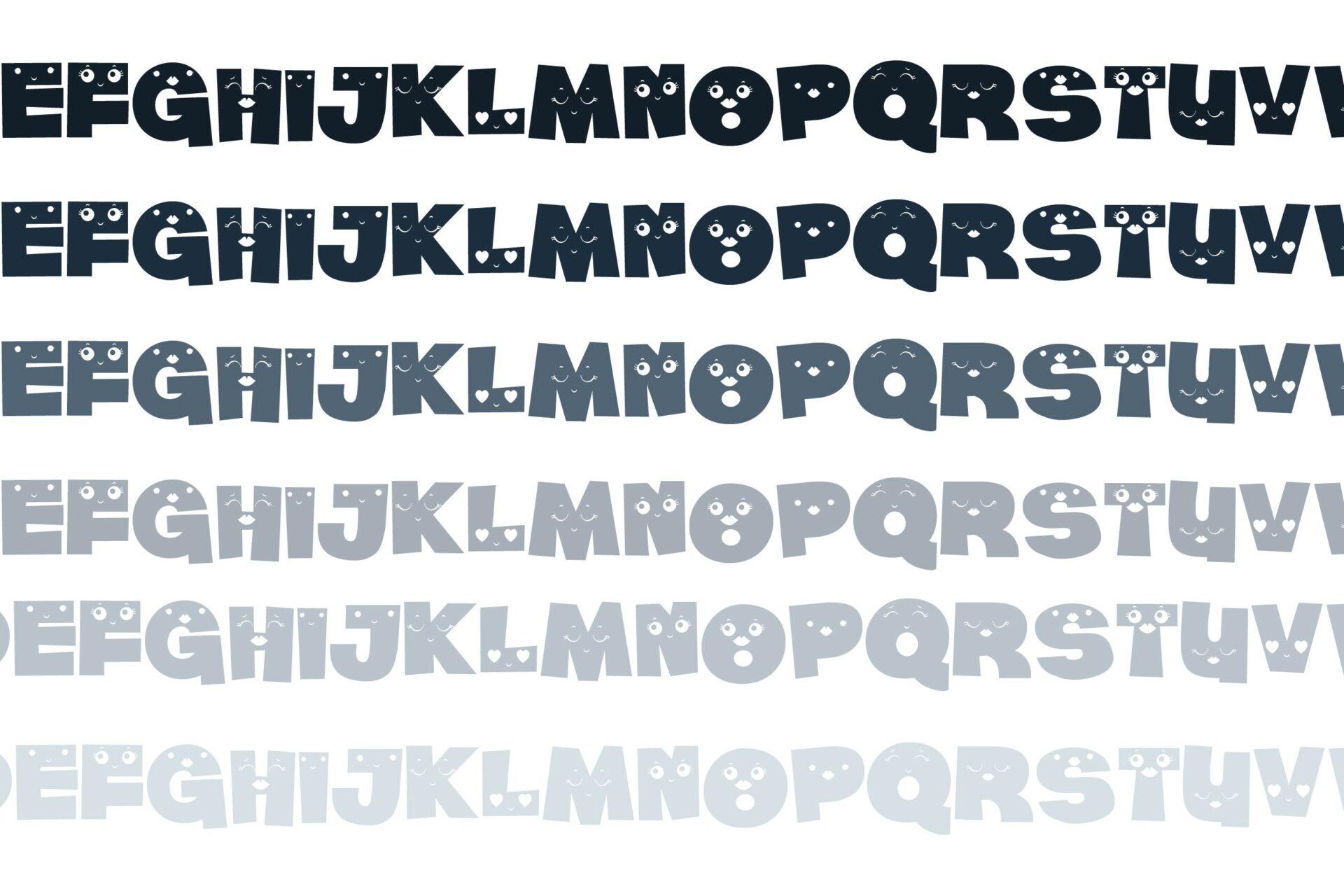 Mom Face Font alphabet by Illustration Ink