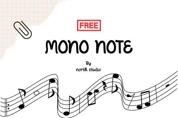 Mono Note Font preview, pen and notebook writing style