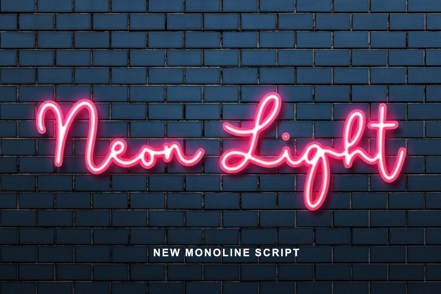 Neon Light Font by Abodaniel, stylish font preview