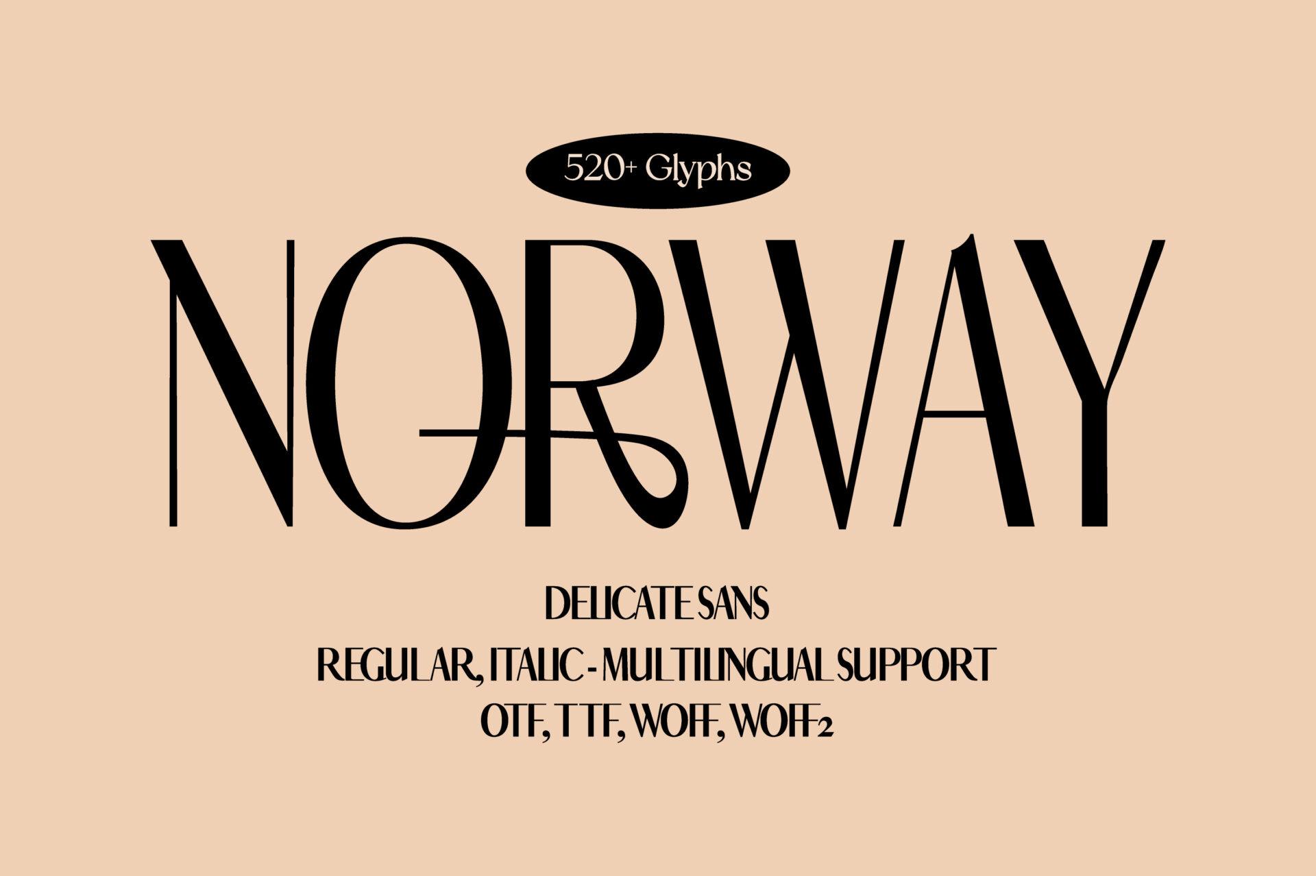 Norway Font by Minimalistartstudio, thin high-contrast sans capitals