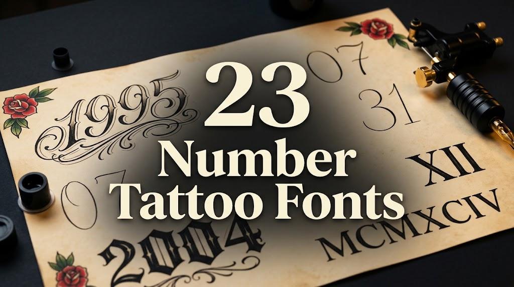 Number Tattoo Fonts: 23 Chicano, Fine-Line and Cursive Styles for Dates, Birth Years and Roman Numerals