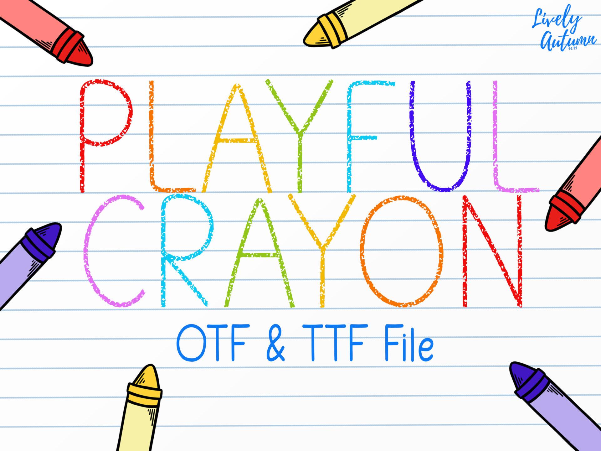 Playful Crayon Font preview, pencil and crayon writing style