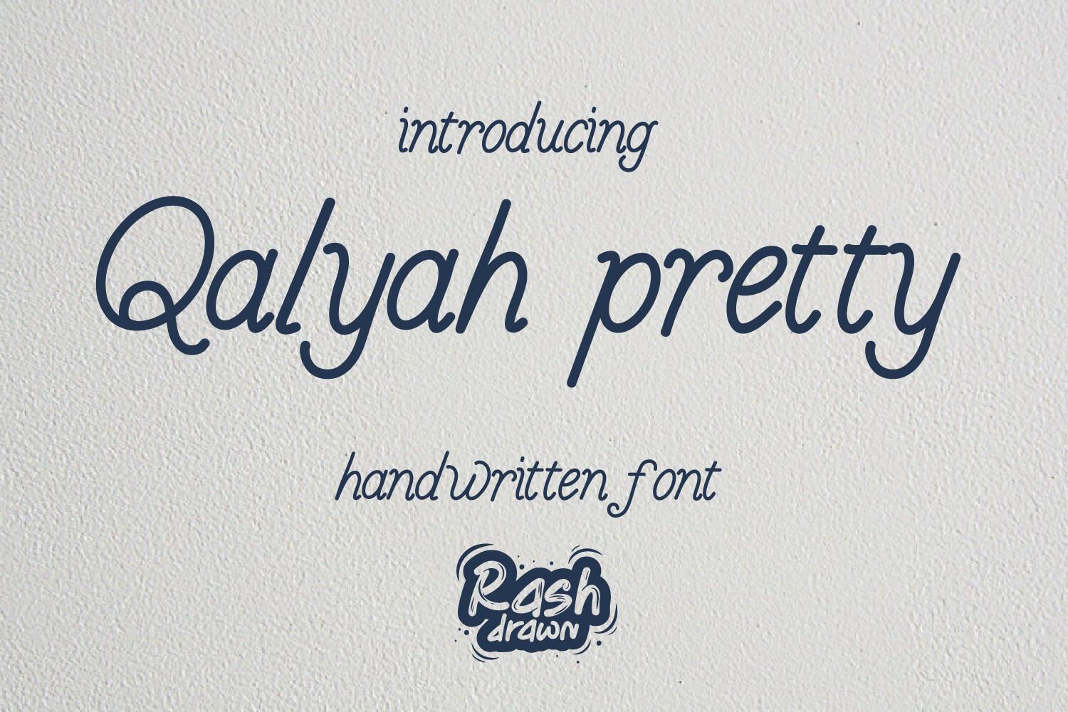 Qalyah Pretty Font by Rashdrawn, pretty font preview
