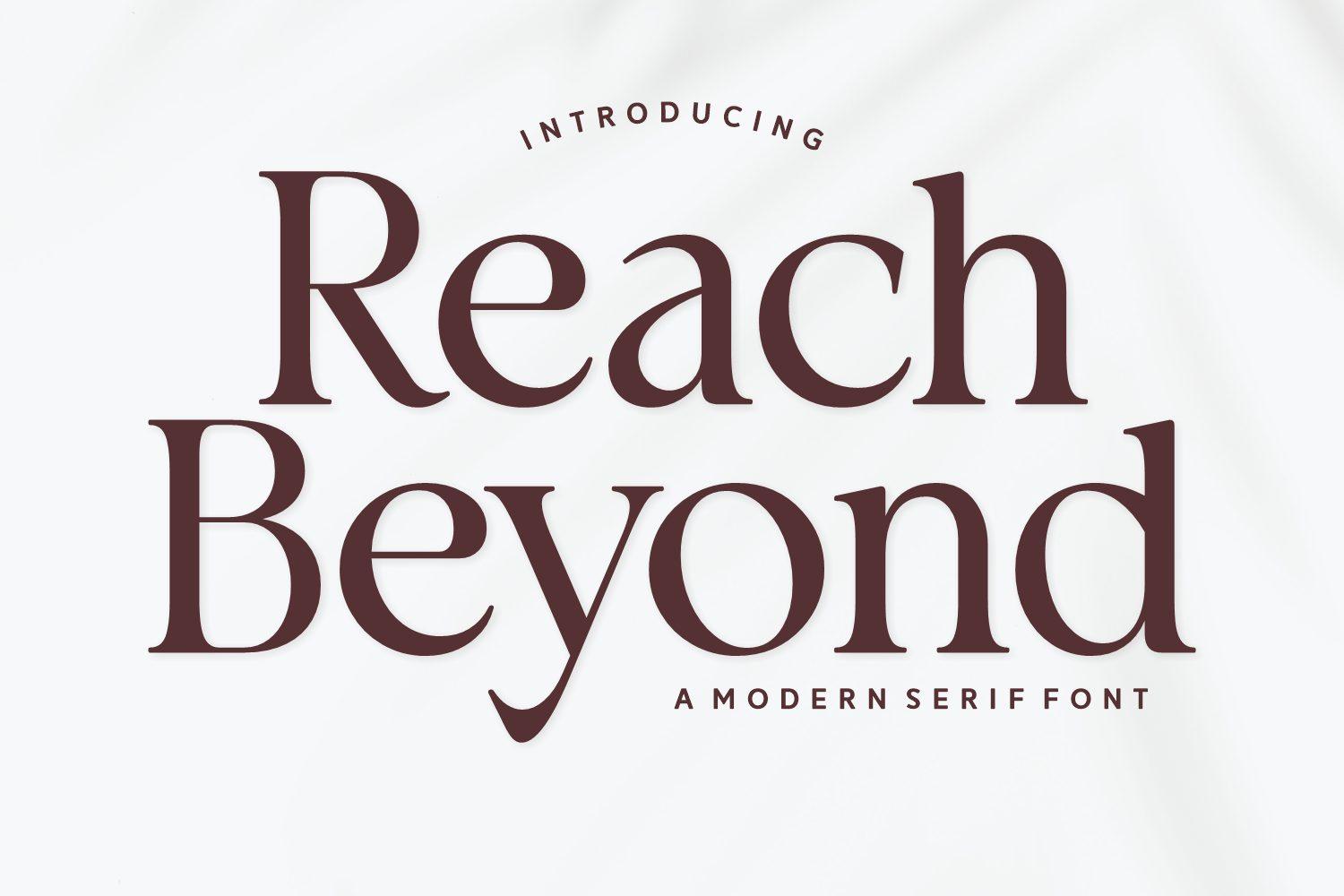 Reach Beyond Font by Hendrik (7NTypes), stylish font preview