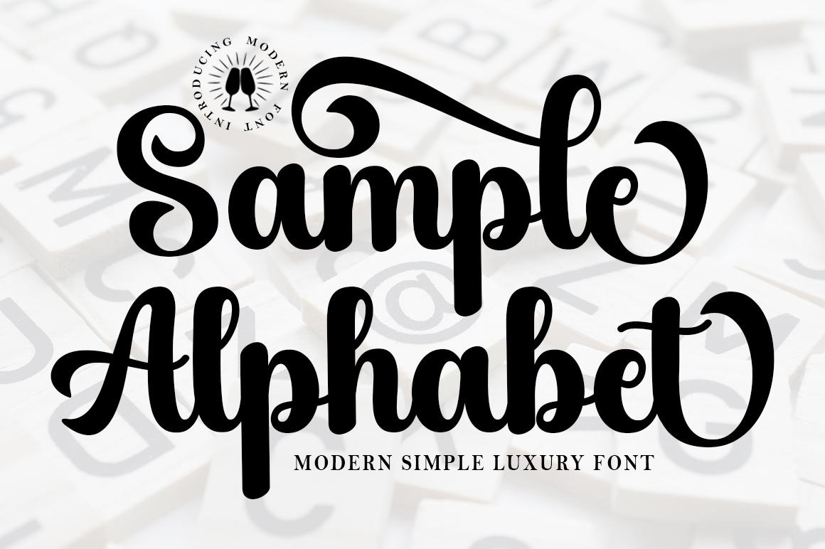 Sample Alphabet Font by Diorde Studio, stylish font preview