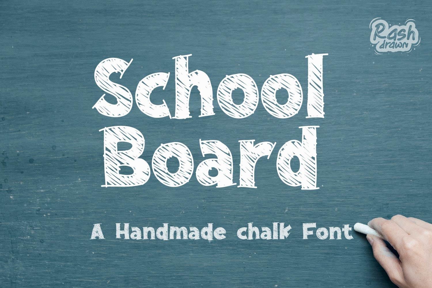 School Board Font preview, chalk and chalkboard writing style