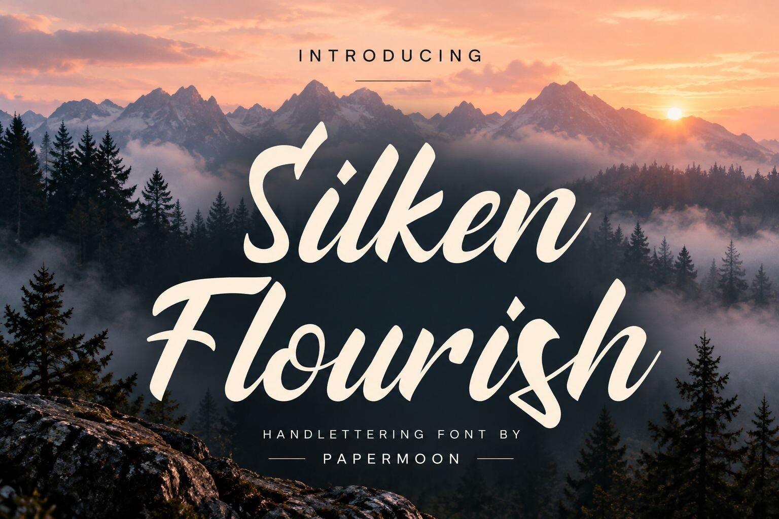 Silken Flourish Font by PixelBrush Supply, pretty font preview