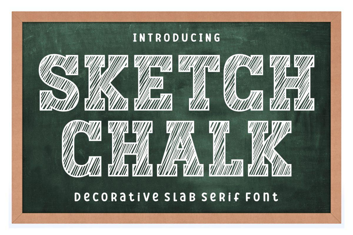 Sketch Chalk Font preview, chalk and chalkboard writing style