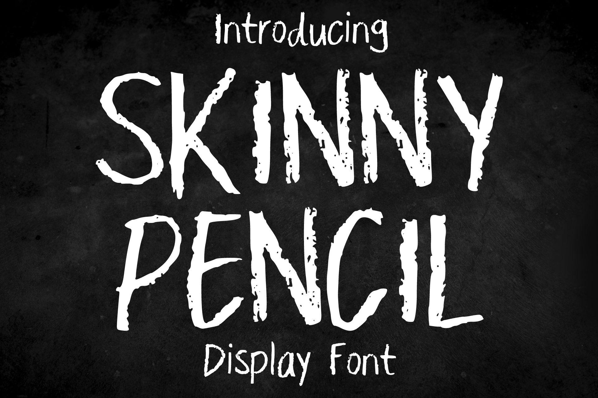 Skinny Pencil Font preview, pencil and crayon writing style