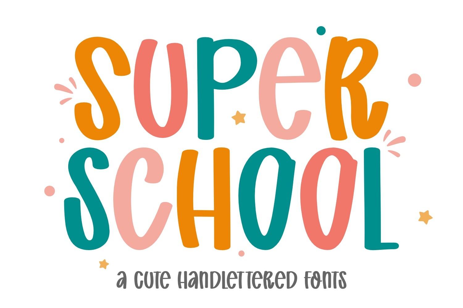 Super School Font by Keithzo (7NTypes), pretty font preview