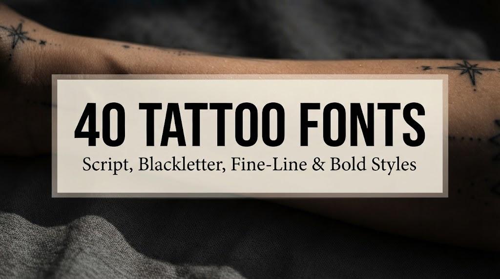 Tattoo Fonts: 40 Script, Blackletter, Fine-Line and Bold Styles for Name, Quote and Small Tattoos