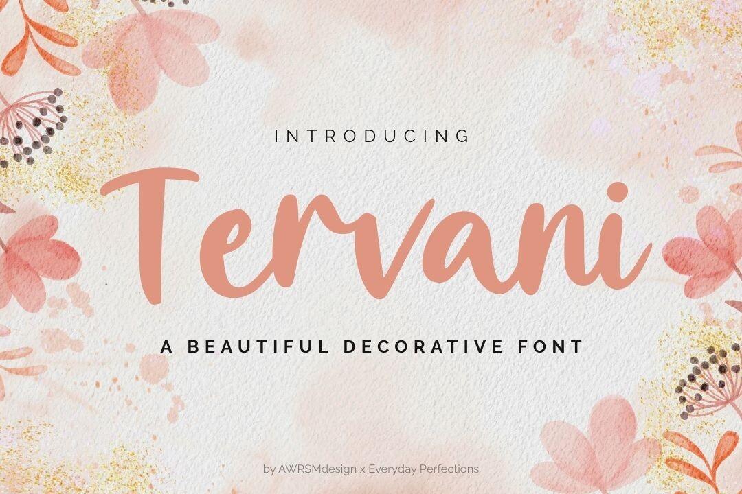 Tervani Font by AWRSMdesign, pretty font preview