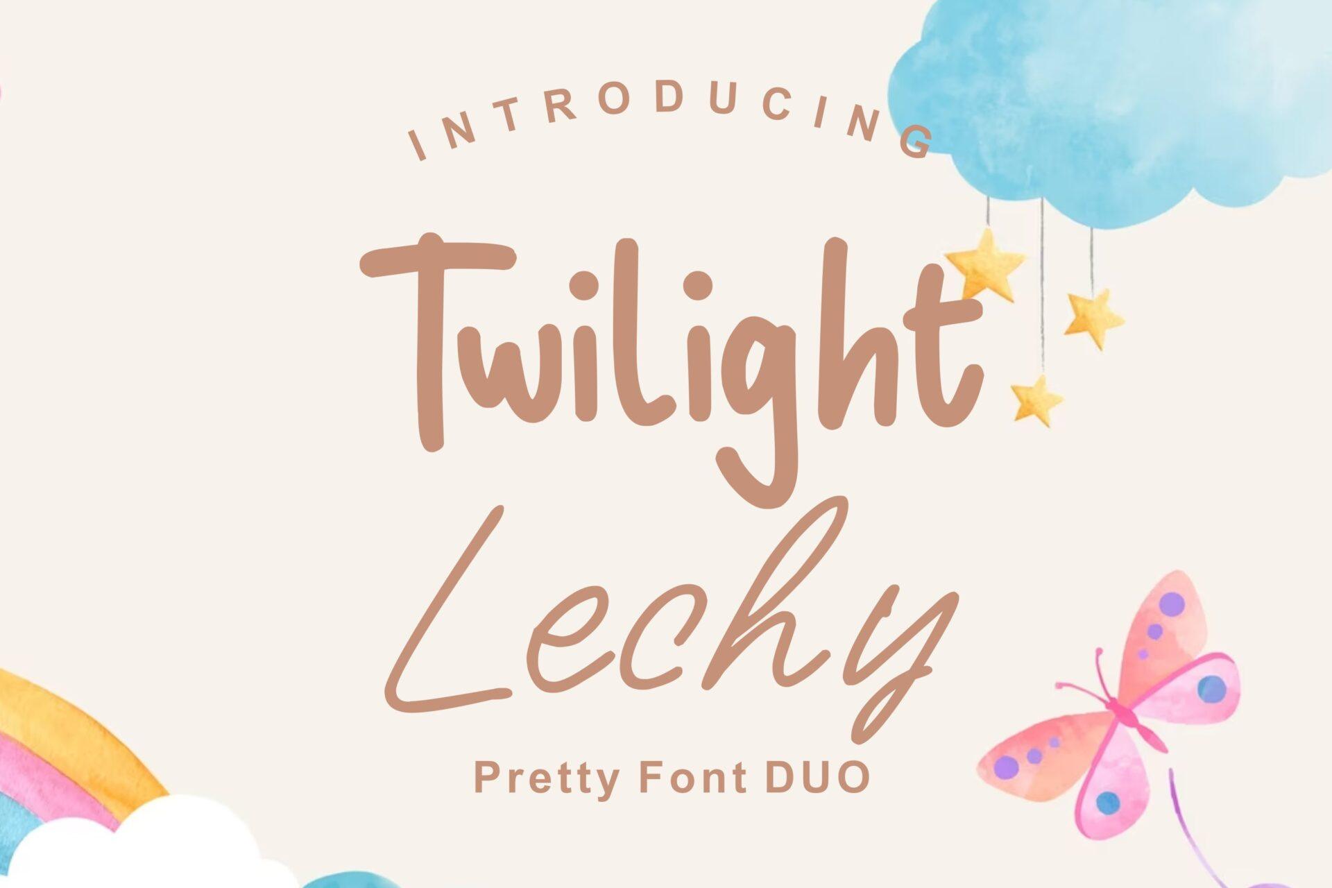 Twilight Lechy Font by zamjump, pretty font preview