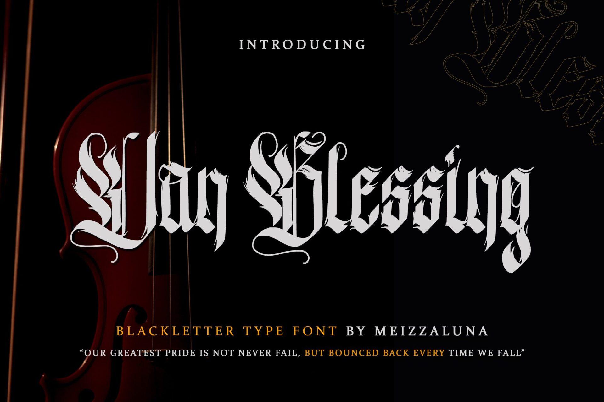 Van Blessing Font preview