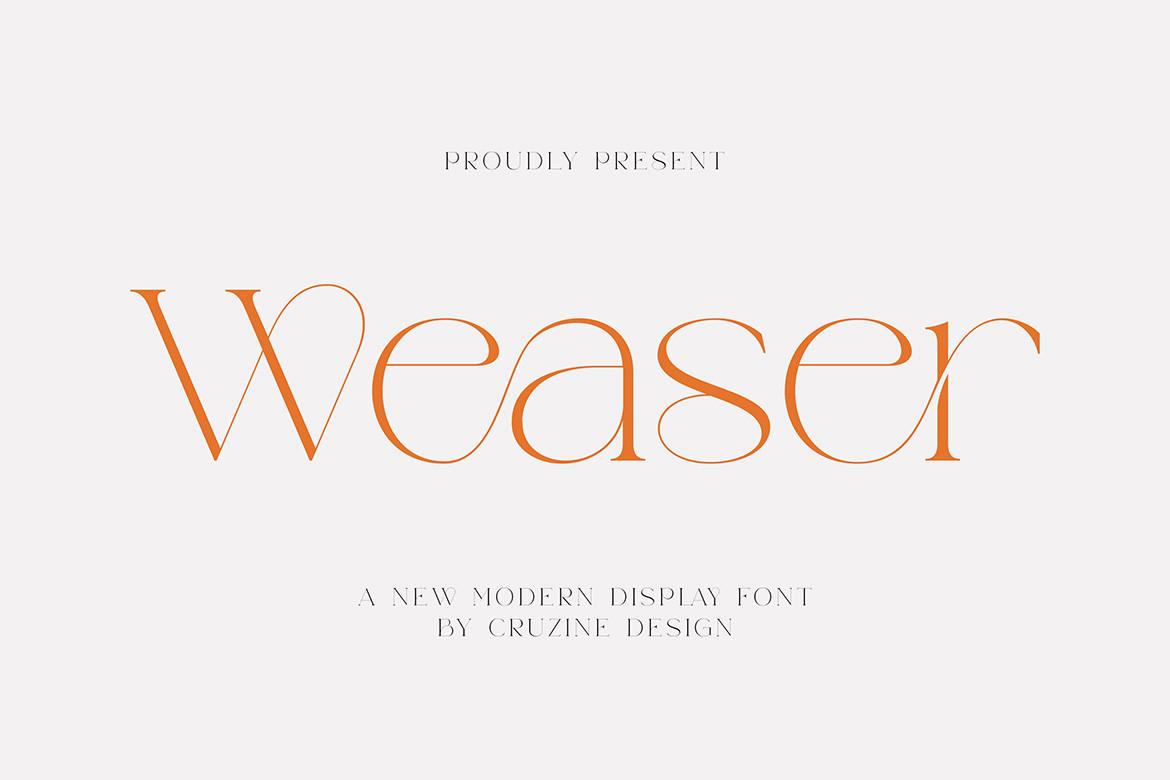 Weaser Font by JumboDesign, stylish font preview