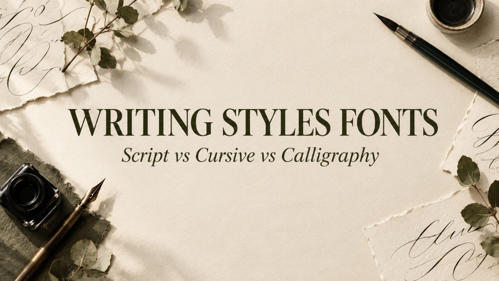 Writing Styles Fonts Explained: Script vs Cursive vs Calligraphy for Crafters, Name Signs and Tattoos
